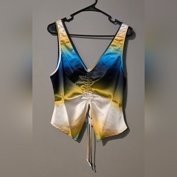 The Drop Women's Jason Cinched-Front Cami, Blue Ombre #688 - Picture 2 of 11